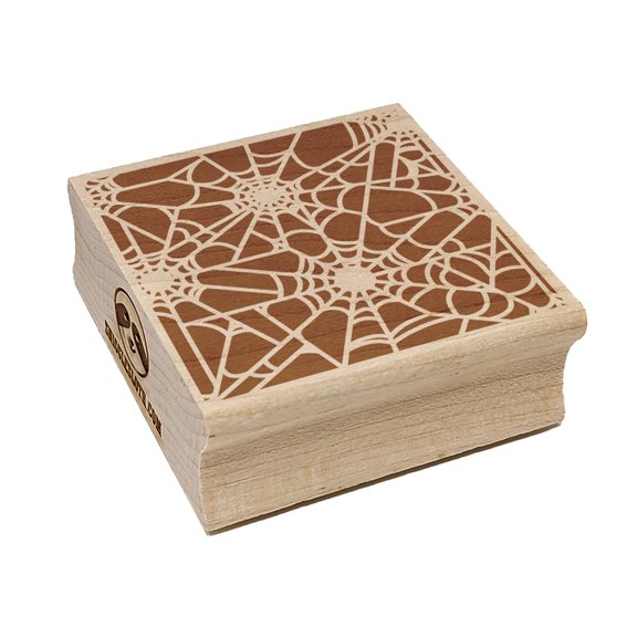 Dark Spider Web Pattern Square Rubber Stamp Stamping Scrapbooking Crafting - Small 1.25in