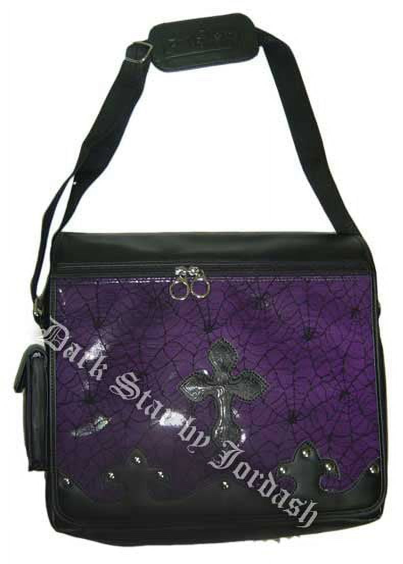 Meceria Pastel Goth Lilac Print Coffin Shaped Crossbody Bag