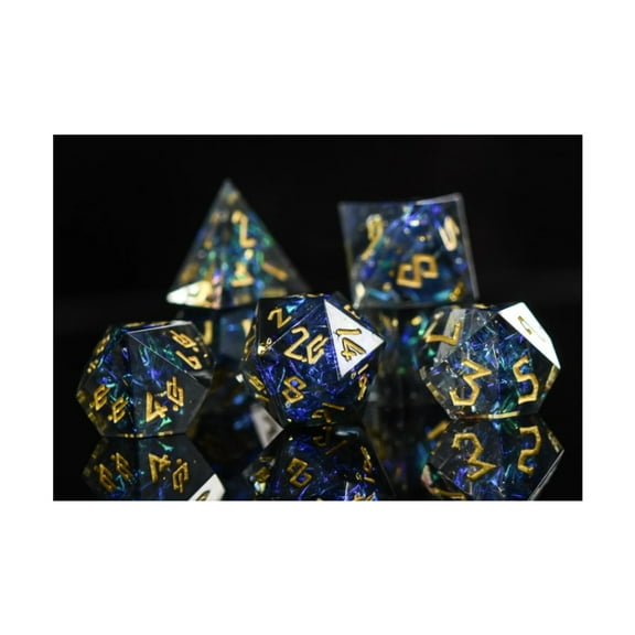 Misty Mountain Gaming Poly Set - Dark Star Dice (7) New