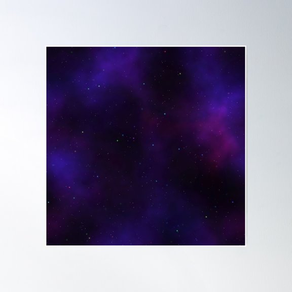 Dark Starry Sky Poster Wall Art, Modern Wall Decor, 24x24 UNFRAMED