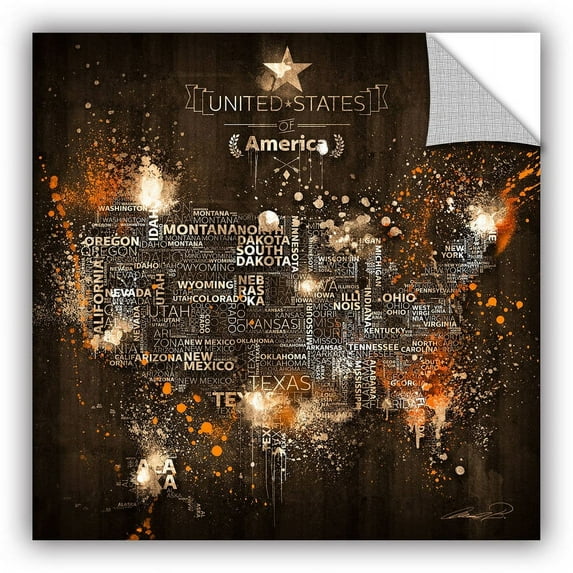 'Dark Storm: Deep Orange' Removable Wall Art Mural