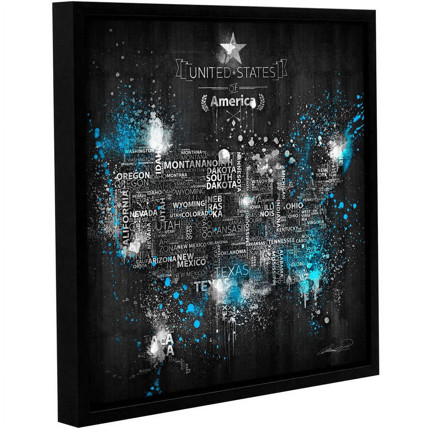 Dark Storm: Ice Blue' Gallery Wrapped Floater-framed Canvas Art Print