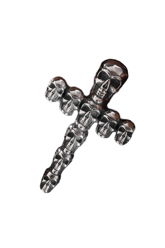 Dark Style Skull Crosses Necklace Alloy Gothic Jewelry Unique Skull Jewelry Gift Perfect For Halloween And Rock Fashion