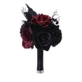 thumbnail image 1 of Dark Style Wedding Bouquet, Bridal Bouquet Bunches, Burgundy Flowers Wine Red Artificial Flowers Faux Silk Bouquet for Wedding Halloween Table Centerpieces Home Decor, 1 of 6