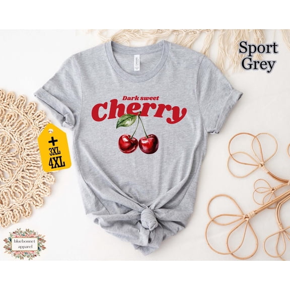 Dark Sweet Cherry Shirt, Fruit Graphic Tee, Cute Unisex Top, Cherry Lover Shirt, Aesthetic T-Shirt, Kawaii Summer, Teen Girl Tee All Size S-5Xl