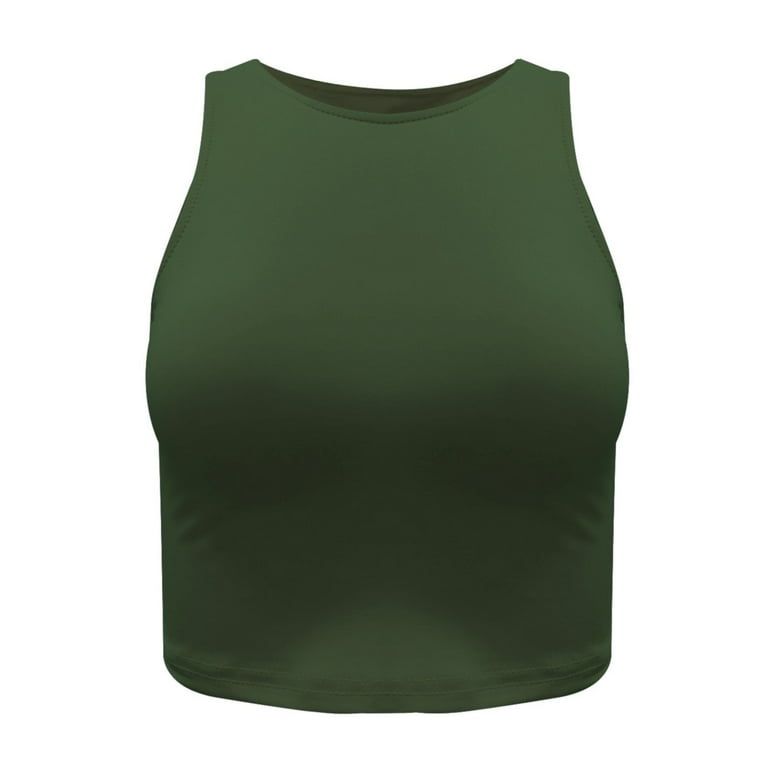 Dark Tan Camisole Womens Sleeveless High Neck Racerback