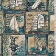 thumbnail image 1 of Dark Tan/Teal Nautical Block Lacoste Knit, Fabric Sold By the Yard, 1 of 1