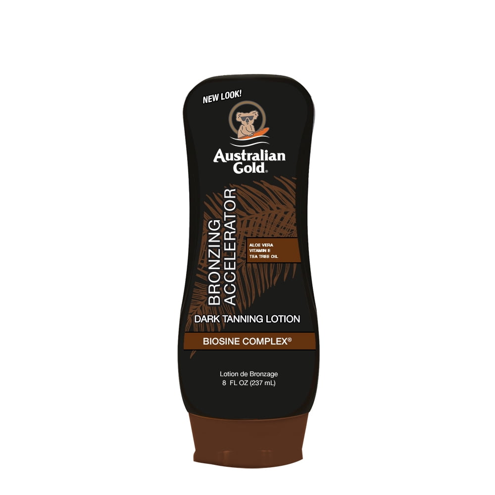 Dark Tanning Accelerator Lotion with Instant Bronzer Australian Gold, 8 fl oz