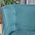 thumbnail image 1 of Dark Teal Fabric Accent Chair with Nailhead Trim and Button Tufted Waffle Stitch for Living Room, Bedroom, 1 of 9