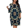 thumbnail image 1 of Dark Teal Floral Seamless Pattern Sleepshirts For Sleeping Travels Loose Sleepdress Pajama Dress Soft Nightdress Sleepwear, 1 of 7