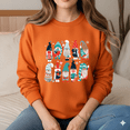 thumbnail image 1 of Dark Teal Helpers Preparing Holiday Scene Let It Gnome Sweatshirt, up to size 5XL, 1 of 2