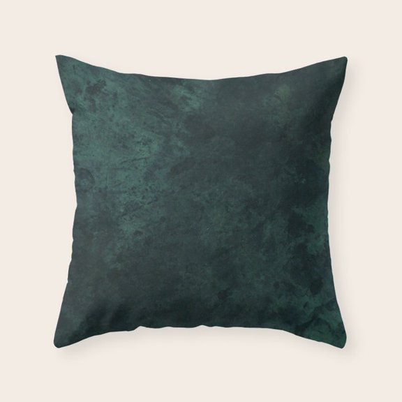 Dark Teal Mottled Watercolor Texture Velvet Throw Pillow Cover Only, No Insert Included
