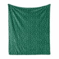 thumbnail image 1 of Dark Teal Soft Flannel Fleece Throw Blanket, Botanical Design of Leaves Tropical Theme in a Repeating Style, Cozy Plush for Indoor and Outdoor Use, 60" x 80", Forest Green Mint Green, by Ambesonne, 1 of 6