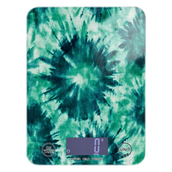 Dark Teal Tie-dye Pattern Food Scale Digital Kitchen Scale Waterproof Grams Ounces lbs for For Baking and Cooking