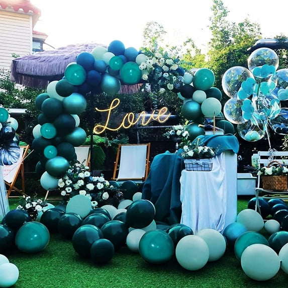Dark Teal and Tiffany Balloon Arch for 1st Communion Baby Shower Bridal Shower Birthday Balloon Celebration Party Backdrop Decoration