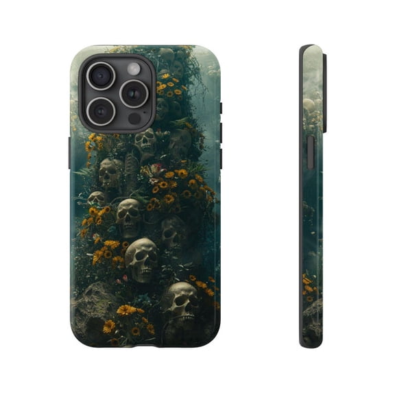 Dark Tower with Blooming Gothic Fantasy Artwork Phone Case for 11 12 13 14 15 16 17 Pro Max