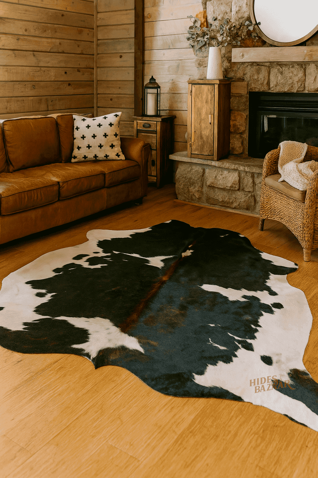 6x7 Rug Genuine Leather Cowhide Dark Tricolor Area Rug, 6x7 ft - Walmart.com