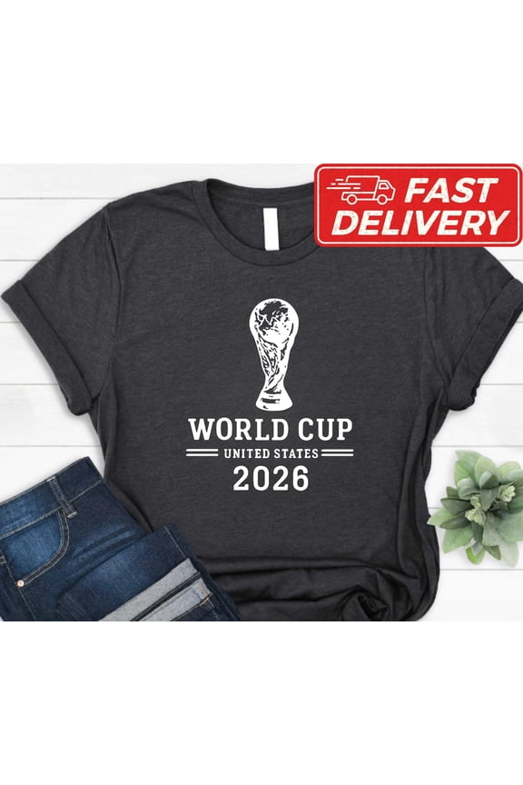 Dark Trophy Design Football 2026 T-Shirt for USA International Soccer Championship Game Day