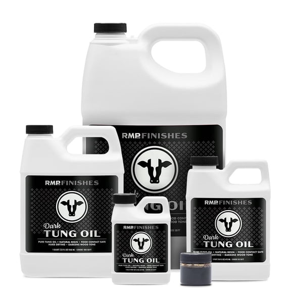 RMP Finishes Dark Tung Oil for Wood Finishing, Cutting Boards, Outdoor Furniture, Butcher Blocks, Wooden Flooring, Food Grade, Waterproof, 8 oz.