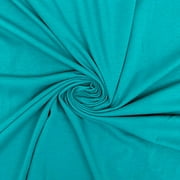 Dark Turquoise Solid Cotton Spandex Knit Fabric - By The Yard