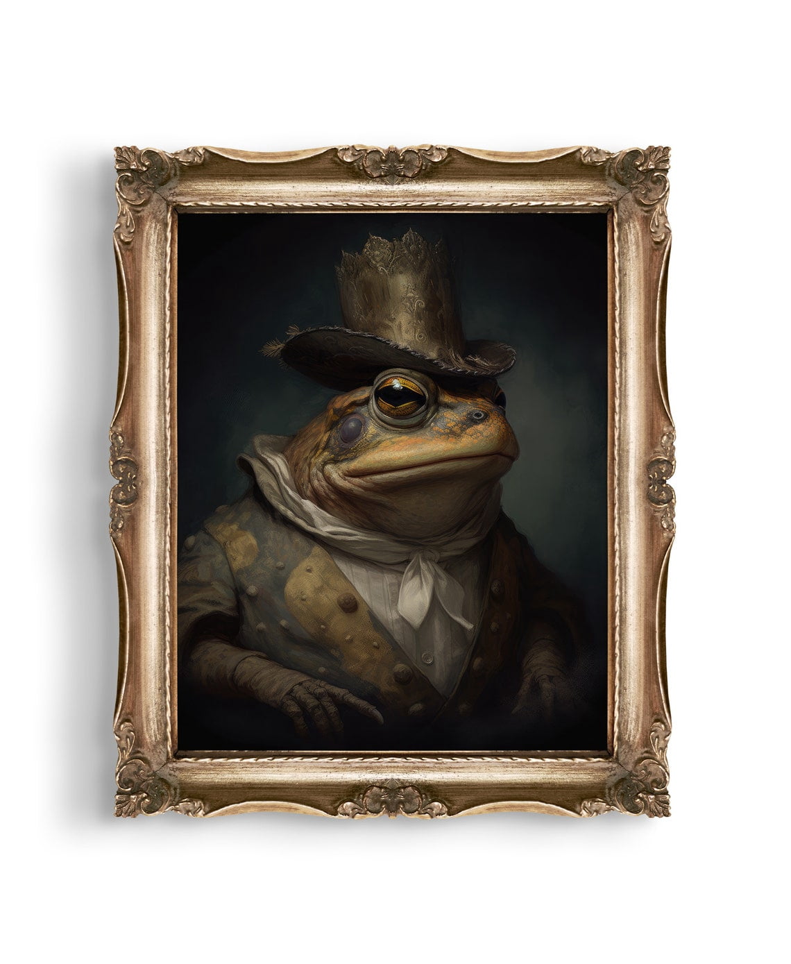 Frog Protrait Dark Victorian Frog Wall Art Print, Cottagecore, Vintage Portrait ...