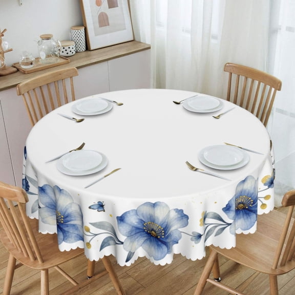 Dark Vortex Bohemian Orange Swirl Ring Round Tablecloth Waterproof Oil-Proof Plastic Table Cloth Stain-Resistant Wipeable 60" for Camping, Dining, Indoor and Outdoor
