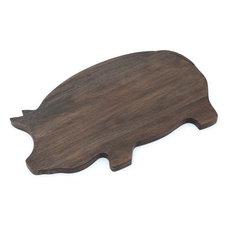 Dark Walnut Acacia Wood Serve Board - Pig