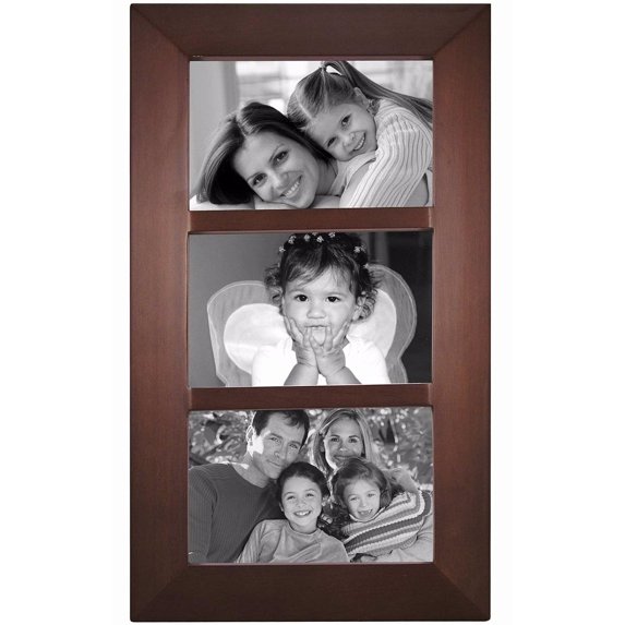 Dark Walnut BERKELEY panel collage displays 3 - 4x6 prints by Malden Design - 4x6