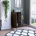 thumbnail image 1 of Dark Walnut Facade - Two Open Shelves and Cabinet - In Patio Bar Setups - Sturdy Bar Cart Design, 1 of 3