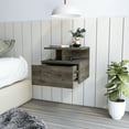 thumbnail image 1 of Dark Walnut Floating Nightstand , Functional Shelf, Bathroom Walnut, One Drawer, 1 of 5
