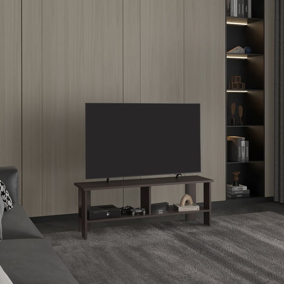 Dark Walnut MDF TV Stand for 60 - 69in Screens / Store Essentials in Living Room with Style