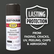 Dark Walnut, Rust-Oleum Stops Rust Protective Enamel Gloss Spray Paint-262661, 12 oz