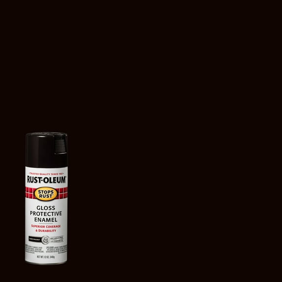 Dark Walnut, Rust-Oleum Stops Rust Protective Enamel Gloss Spray Paint-262661, 12 oz