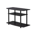 thumbnail image 1 of Dark Walnut TV stand with 3-tier open shelves and modern design, 1 of 6