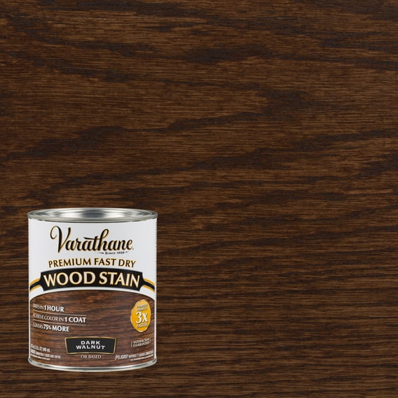 2 Pack, Dark Walnut, Varathane Premium Fast Dry Wood Stain-262006, Quart
