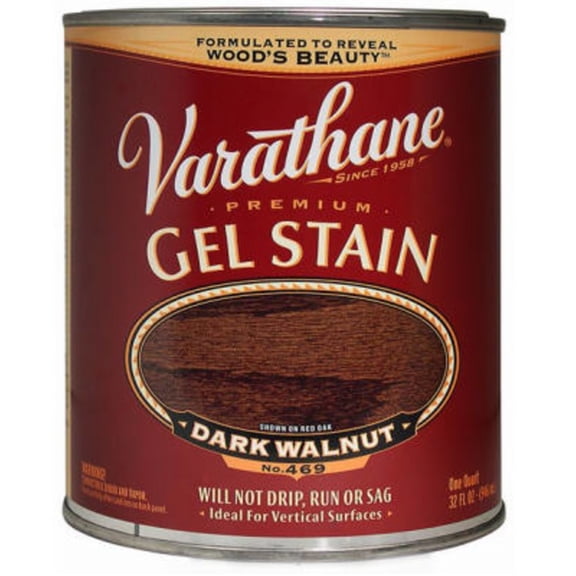 Dark Walnut, Varathane Premium Gel Wood Stain-358301, Quart