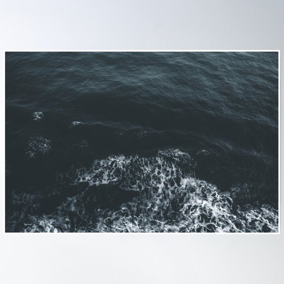 Dark Waves Poster Wall Art, Modern Wall Decor, 8x12 UNFRAMED