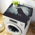 thumbnail image 1 of Dark WolfWasher and Dryer Covers Dust-Proof and Oil Resistant Fridge Cover with 4 Storage Pockets Washing Machine Top Cover for Laundry Kitchen Home 51.2 x 22 In, 1 of 6