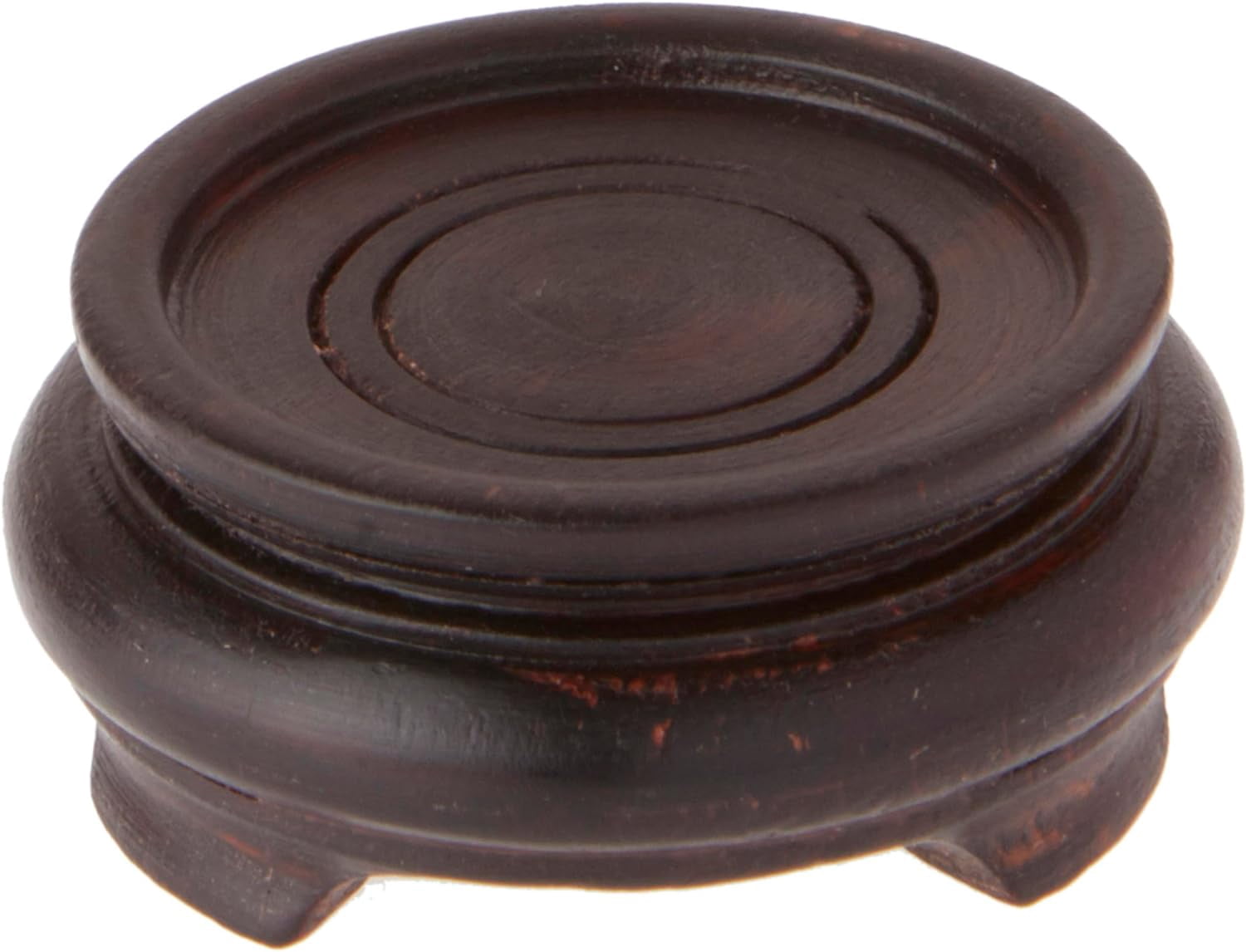 Dark Wood Decorative Base, 1.25" H x 2.875" W x 2.875" D (2" Display Diameter), Pack of 3