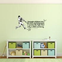 Dark World Baseball Sports Quote Cartoon Quotes Decors Wall Sticker Art Design Decal for Girls Boys Kids Room Bedroom Nursery Kindergarten Home Decor Stickers Wall Art Vinyl Decoration (20x40 inch)