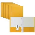 thumbnail image 1 of Dark Yellow Paper 2 Pocket Folders with Prongs, 50 Pack, by Better Office Products, Matte Texture, Letter Size Paper Folders, 50 Pack, with 3 Metal Prong Fastener Clips, Dark Yellow, 1 of 3