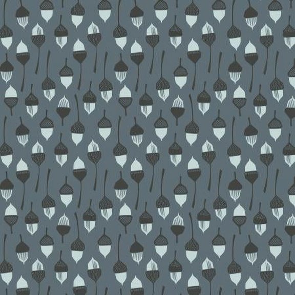 Dark acorn fabric In the Woods modern cotton Sold by the Quarter Yard