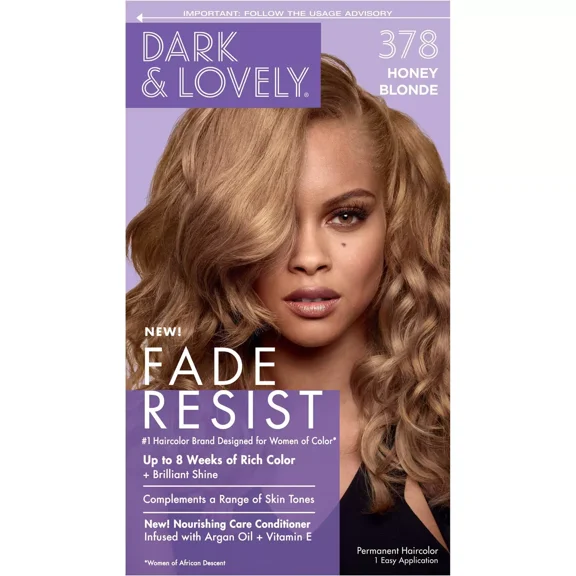 Dark and Lovely Fade Resist Permanent Hair Color - 6 fl oz - 378 Honey Blonde,( Pack of 1).