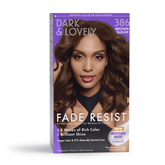 Dark and Lovely Fade Resist Permanet Hair Color,Unisex, 386 Brown Sugar