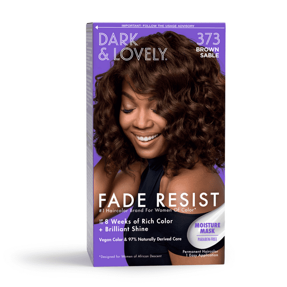 Dark and Lovely Fade Resist Rich Conditioning Hair Color, Permanent Hair Dye, 373 Brown Sable