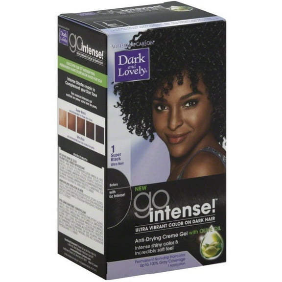 Dark and Lovely Go Intense Hair Color, No.1,Super Black 1 ea
