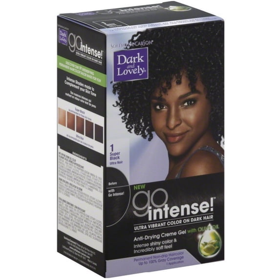 Dark and Lovely Go Intense Hair Color, No.1,Super Black 1 ea