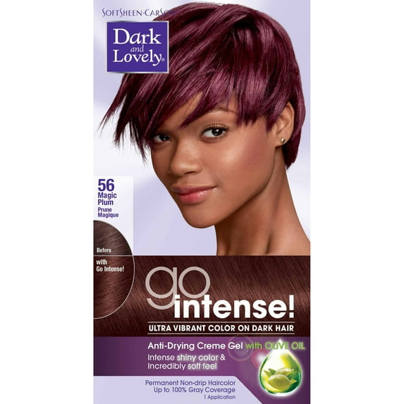 Dark and Lovely Go Intense Ultra Vibrant Color, Unisex, Permanent Hair Color, 68 Passion Plum