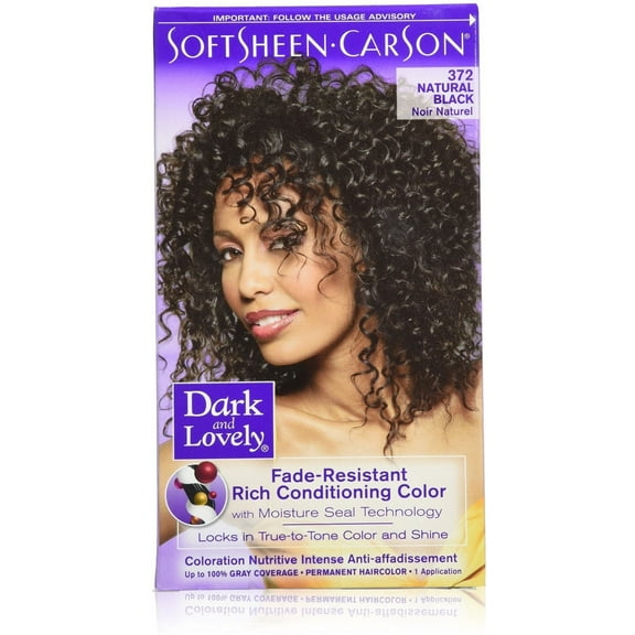 Dark and Lovely Permanent Hair Color 372 Natural Black 1 Each - (Pack of 2)