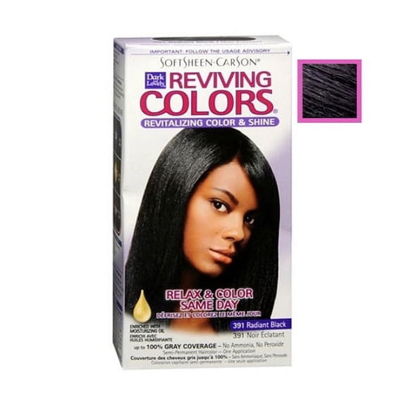 Dark and Lovely Relax and Color Same Day 391 Haircolor, Radiant Black - 1 Kit